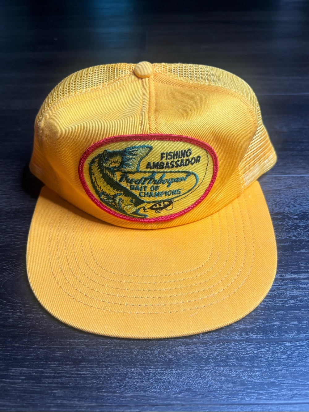 Vintage Fred Arbogast Bait Of Champions Fishing Ambassador Trucker Hat Snapback